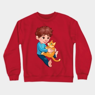 Boy and Pet Crewneck Sweatshirt